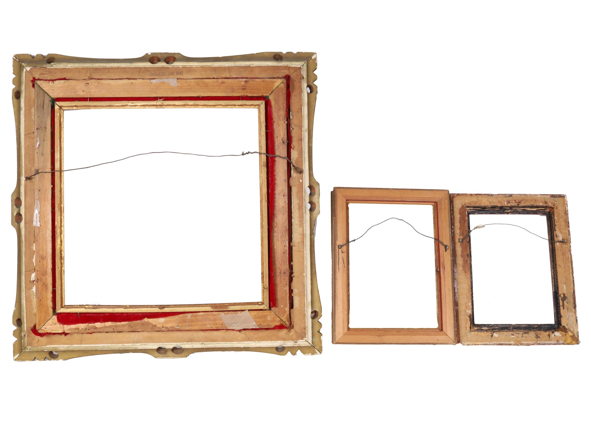 VINTAGE GOLDEN CARVED FRAMES FOR WALL ART, 3 PCS PIC-1